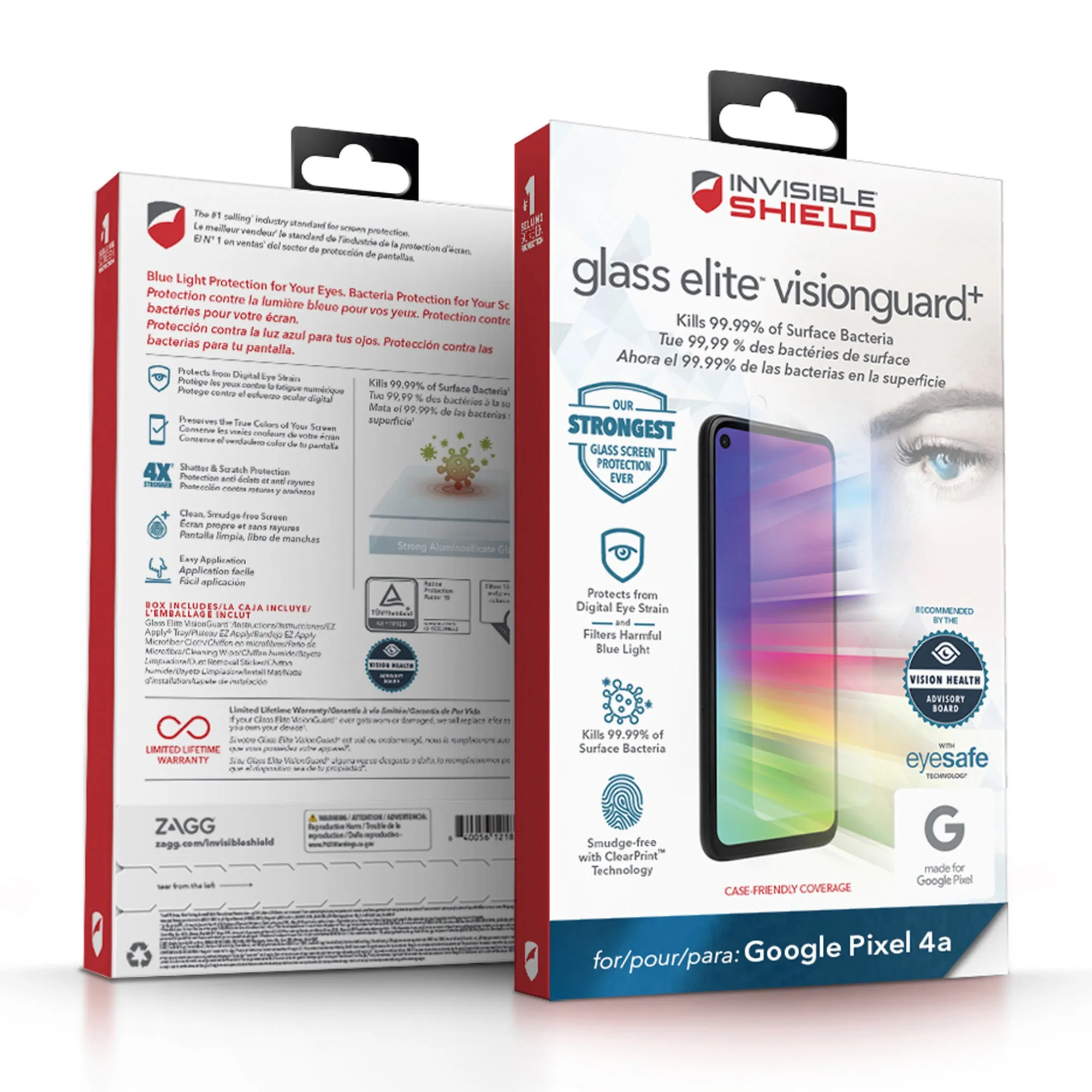 Google Pixel 4a ZAGG InvisibleShield Glass Elite VisionGuard  Glass Screen Protector - 15-07458