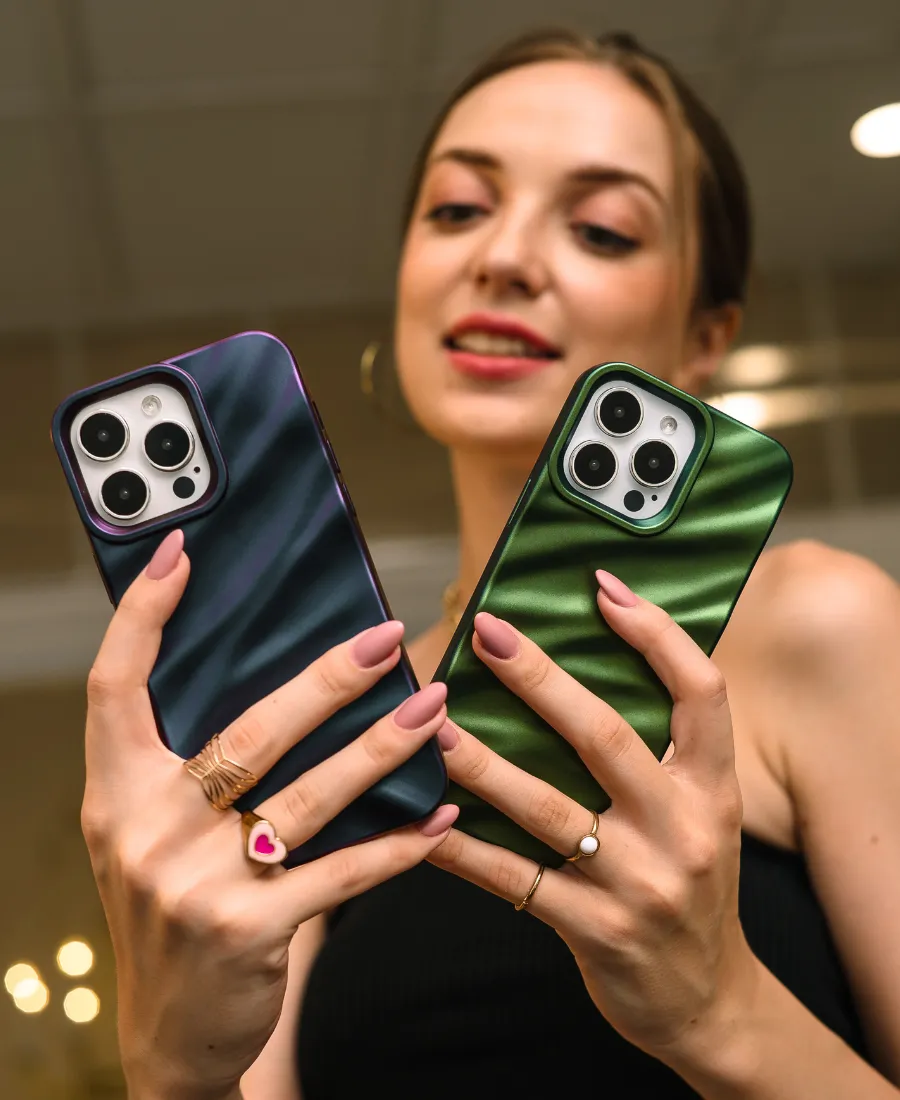 Green Chrome Ripple Phone Case