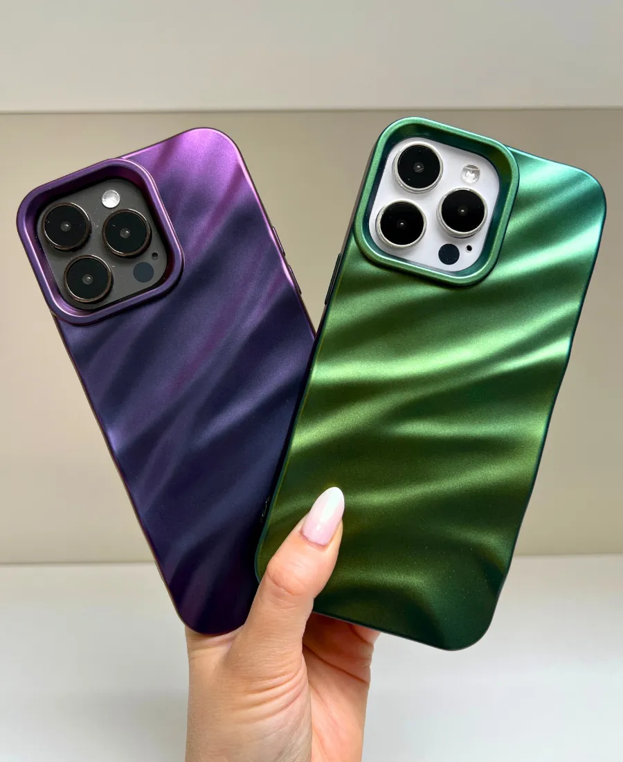 Green Chrome Ripple Phone Case