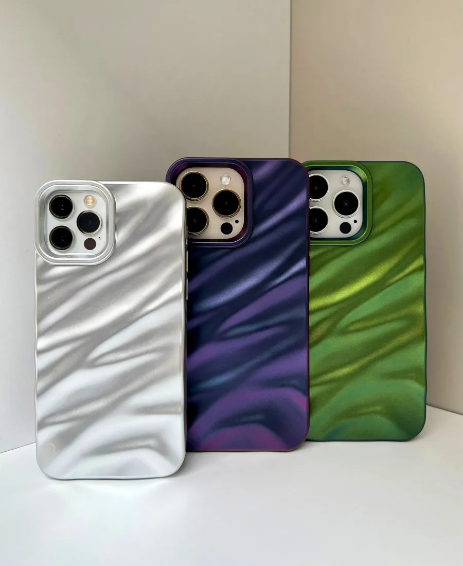 Green Chrome Ripple Phone Case