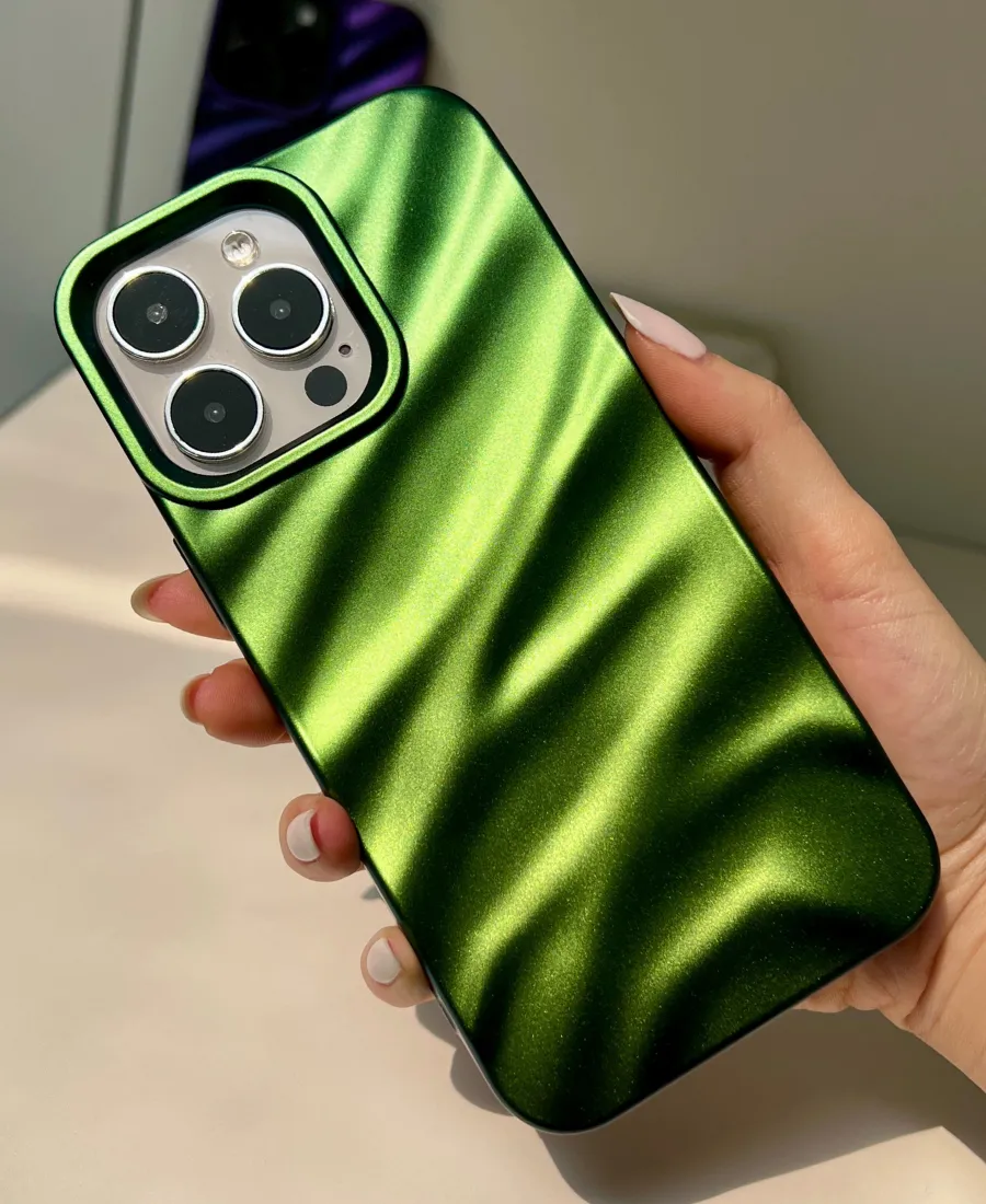 Green Chrome Ripple Phone Case