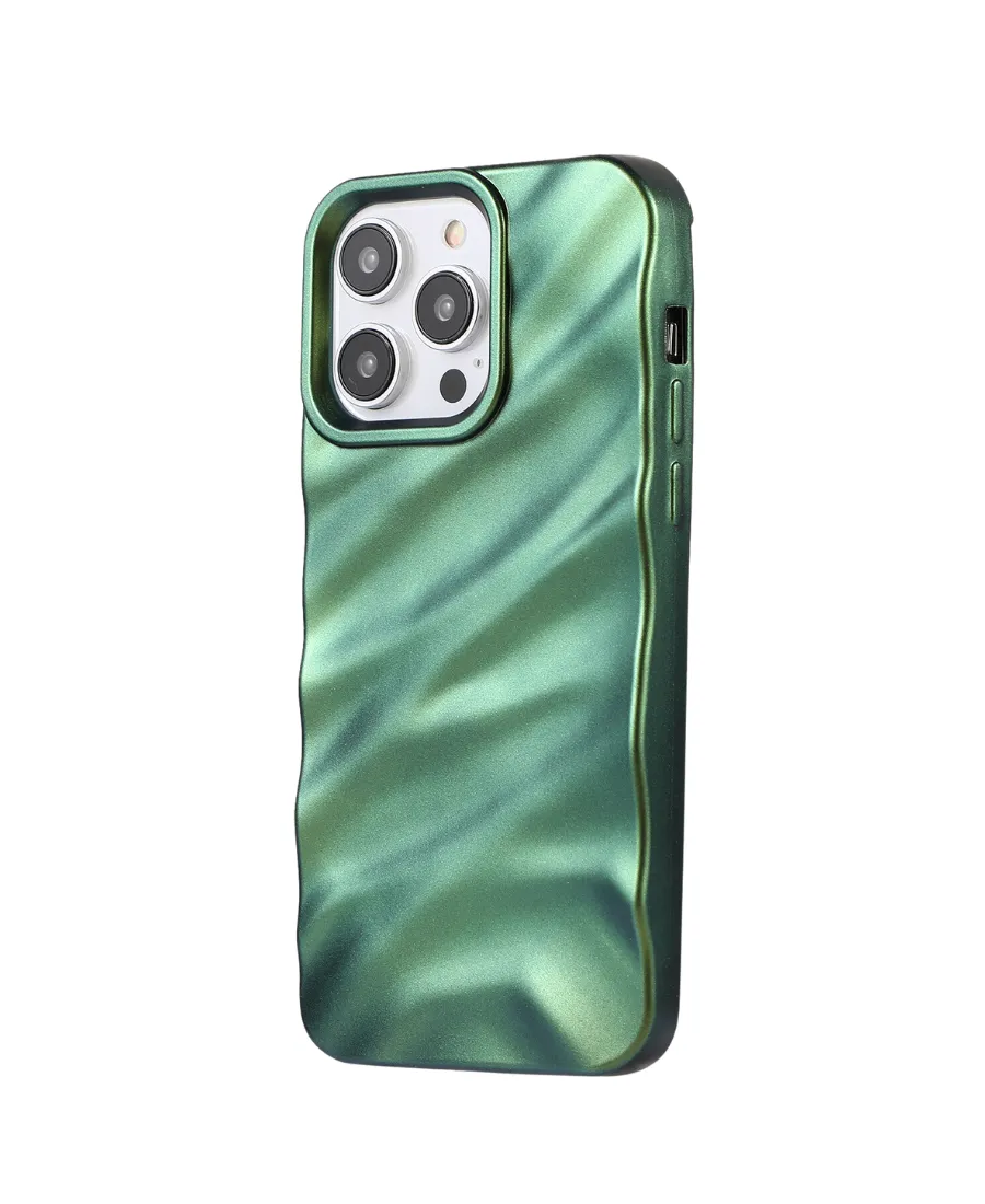 Green Chrome Ripple Phone Case