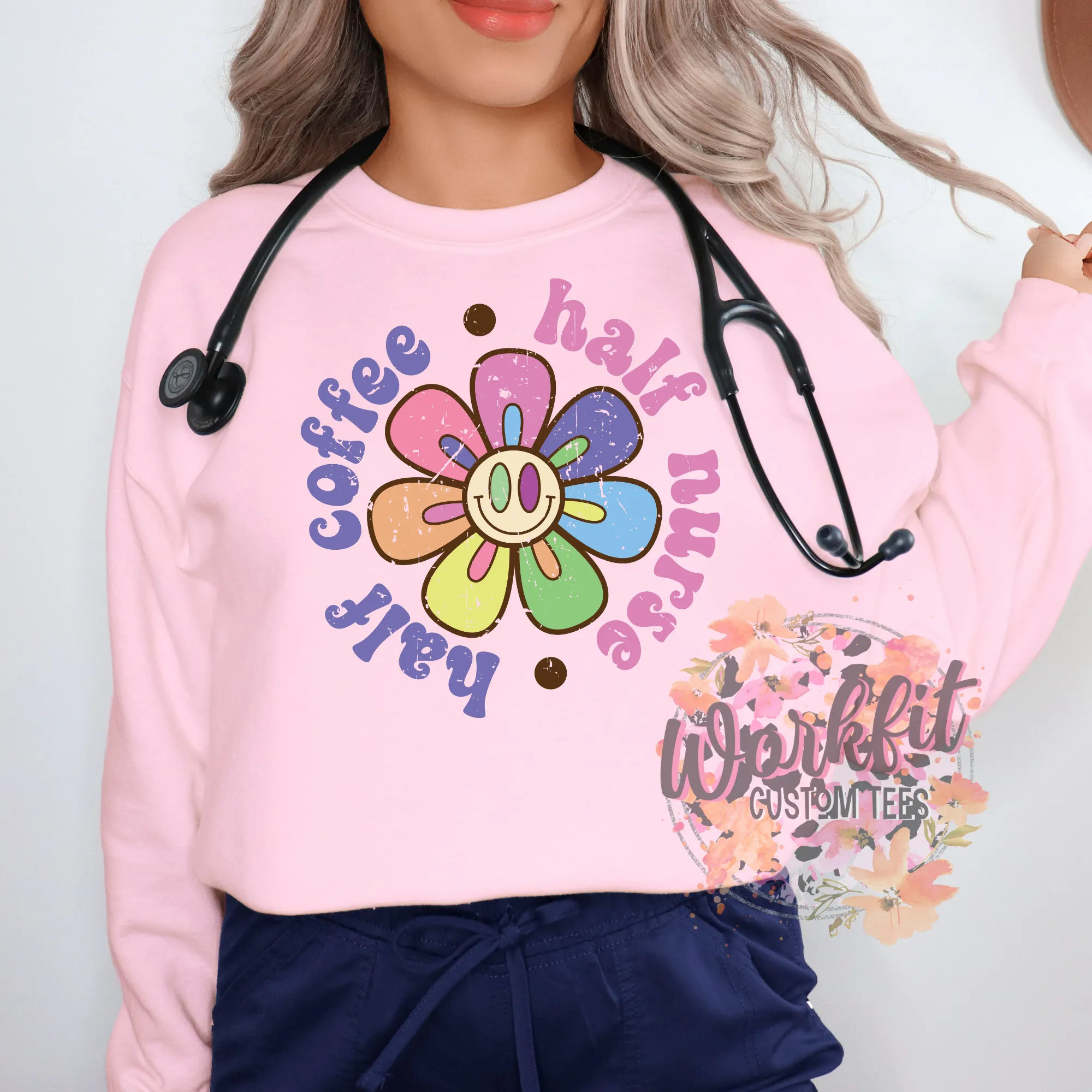 Half Coffee Half Nurse Crewneck