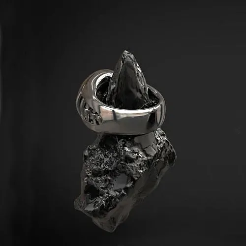 Heavy Helm of Awe Ring - Sterling Silver