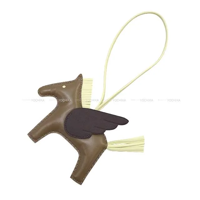 HERMES bag charm Rodeo Pegasus MM Etoupe/Rouge Sellier/Jaune Milton Agneau Milo/Veau Swift Stamp W[BRAND NEW][Authentic]