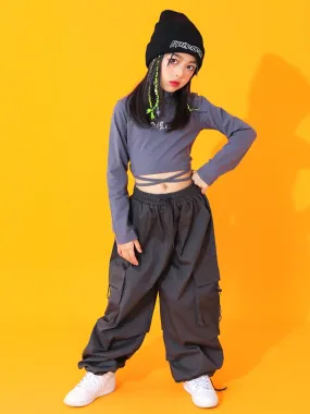 #HH9620  Hip Hop Outfit Navel Long Sleeve Top..Sold as Set or Seperates