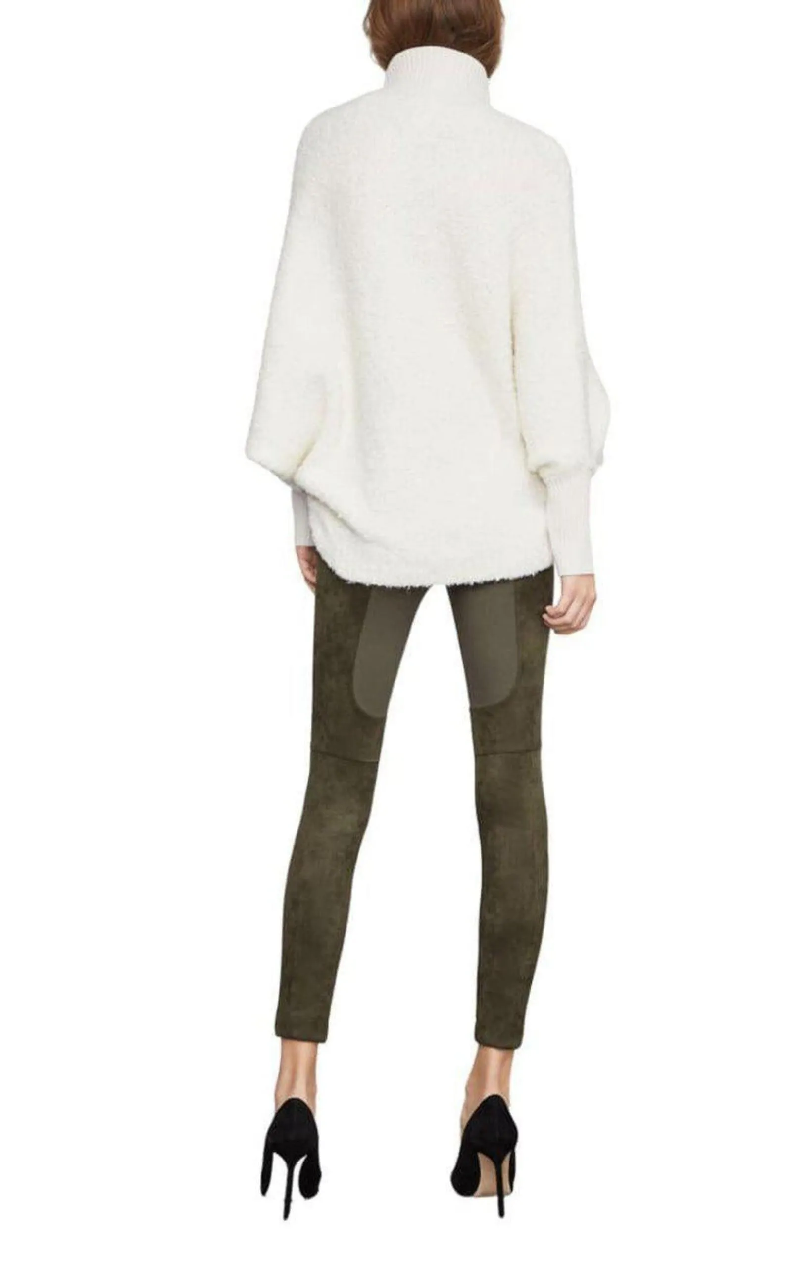 High-Low Turtleneck Merino Blend Sweater