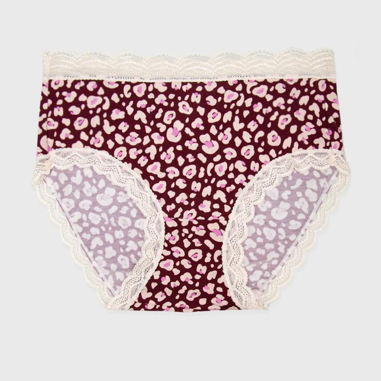 High Rise Knicker in Rouge Leopard