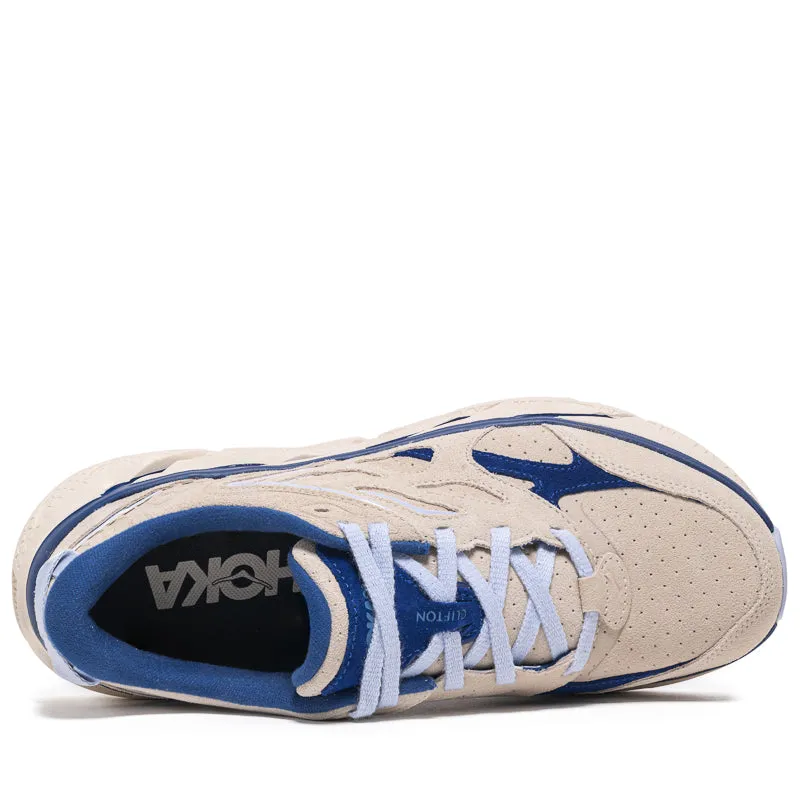 Hoka Clifton L Suede - Oat Milk/Bellwether Blue