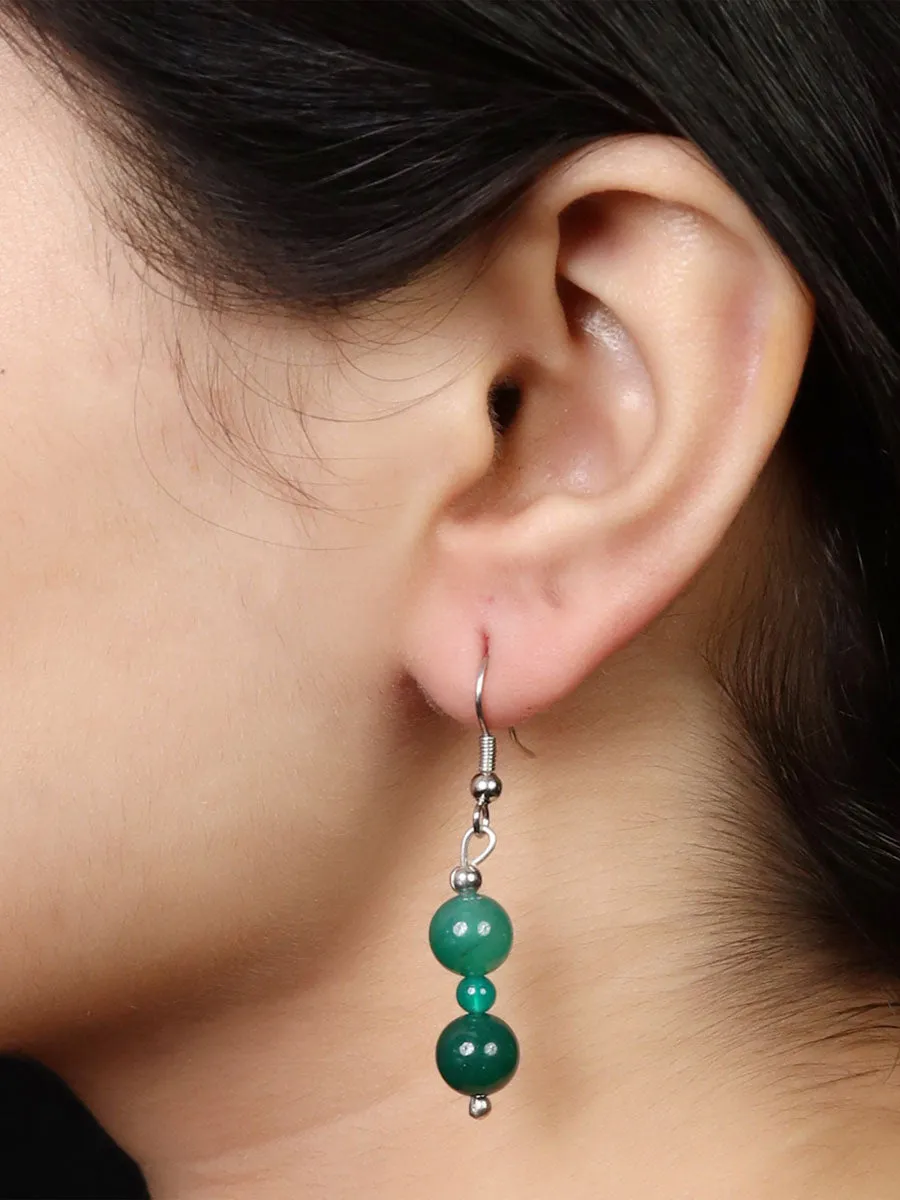 Imeora Green Agate Earrings