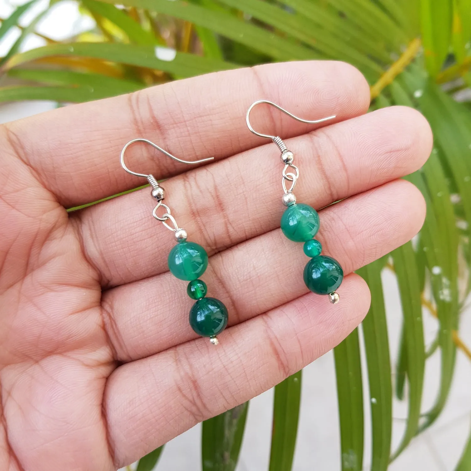 Imeora Green Agate Earrings