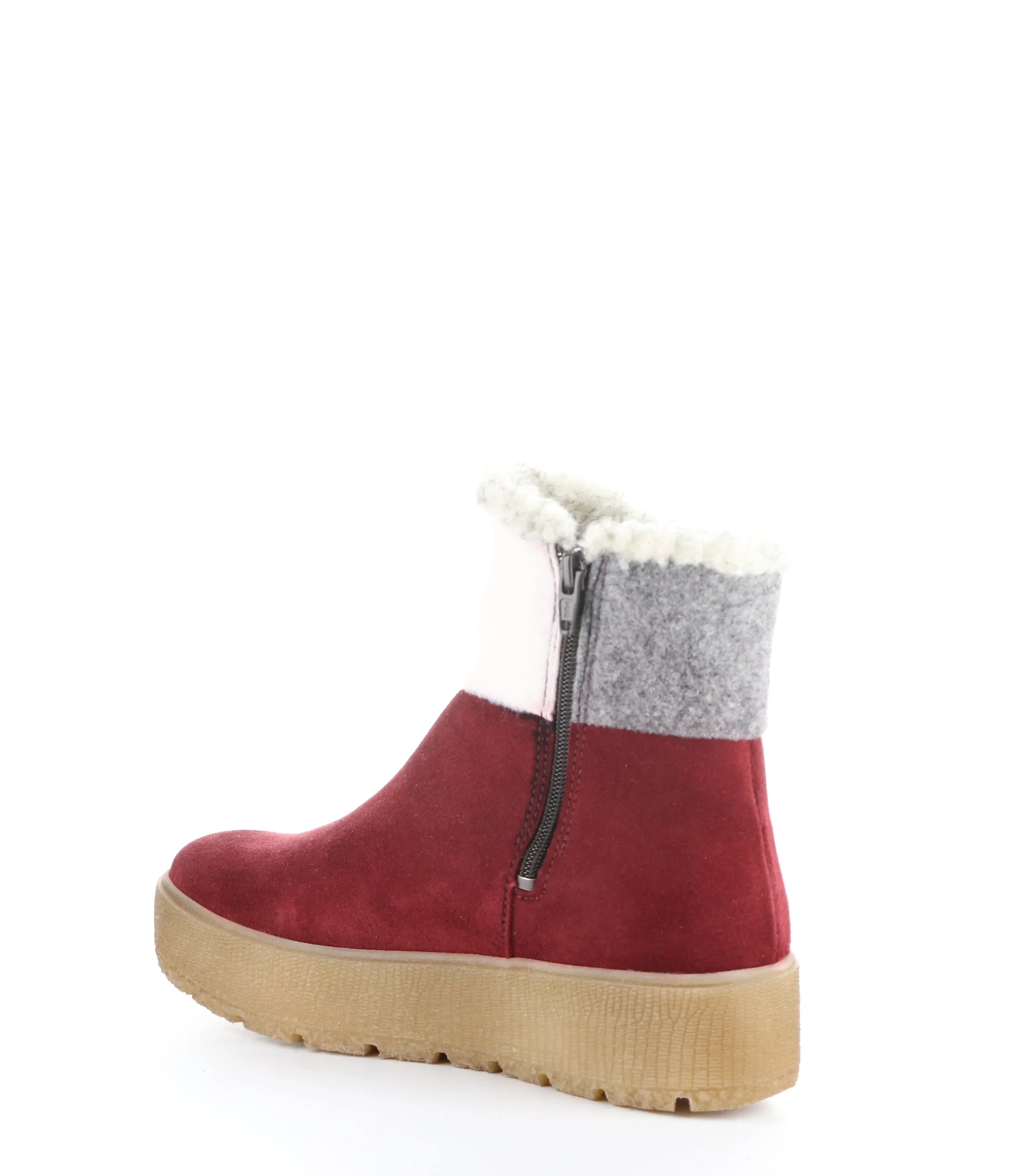 INTER RED/CREAM/GREY Round Toe Boots