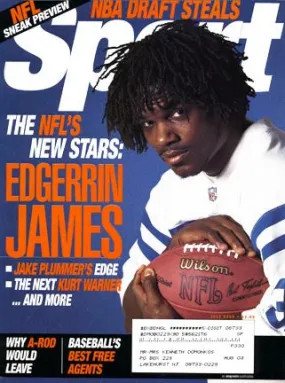 July 2000 Sport Cover (Edgerrin James, Indianapolis Colts)