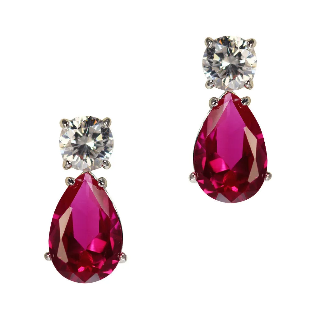 June Earrings (Ruby)