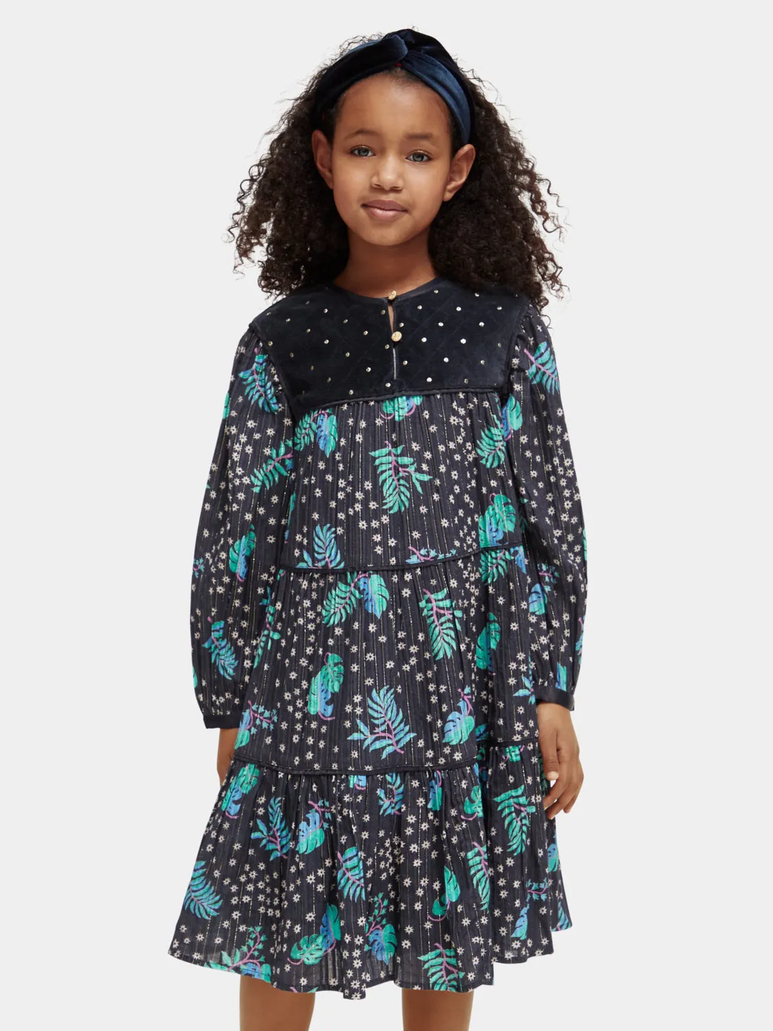 Kids - All-over printed velvet detail