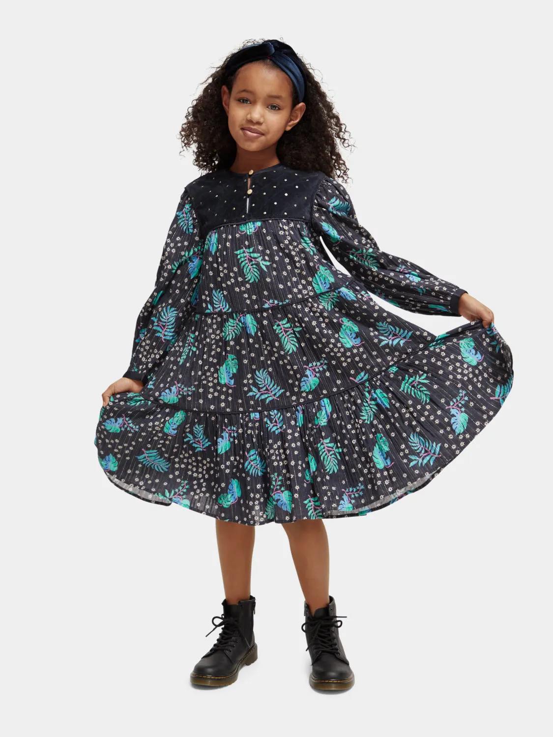 Kids - All-over printed velvet detail