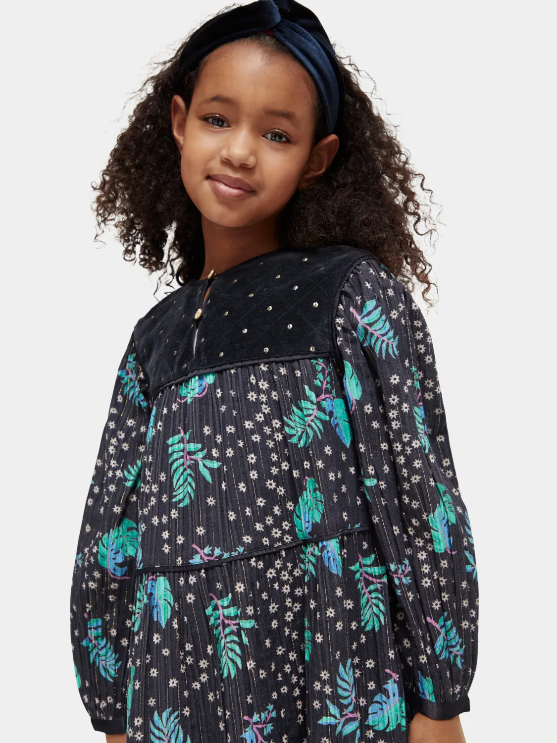 Kids - All-over printed velvet detail