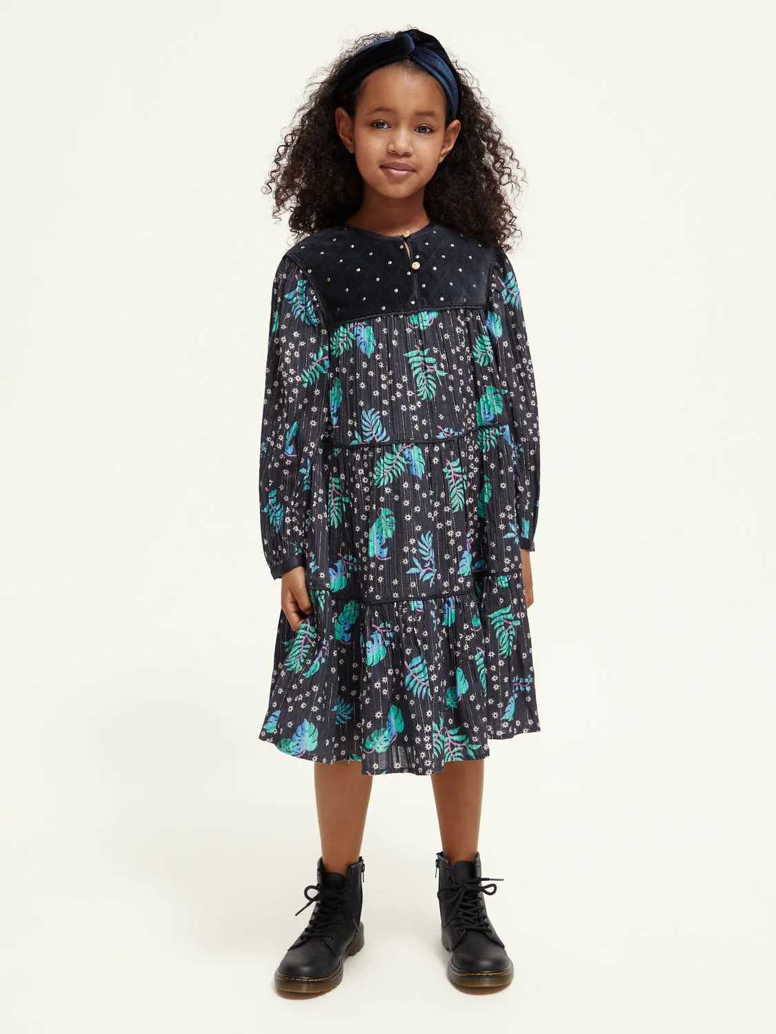 Kids - All-over printed velvet detail