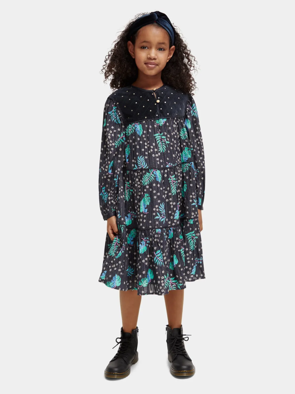 Kids - All-over printed velvet detail