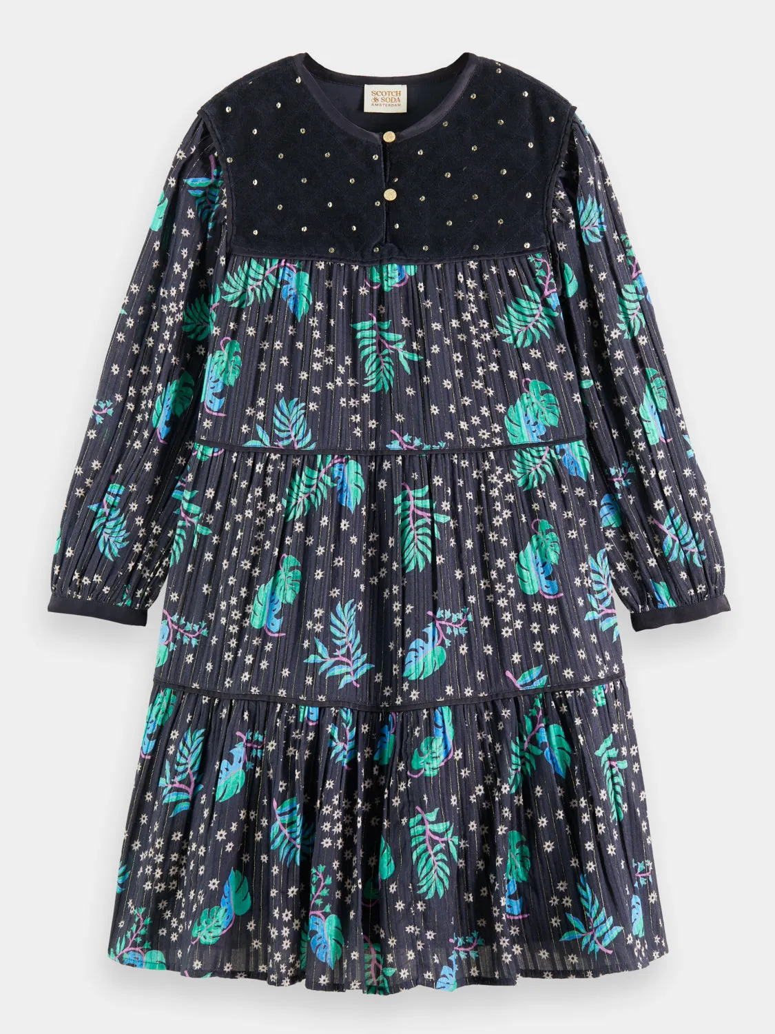 Kids - All-over printed velvet detail