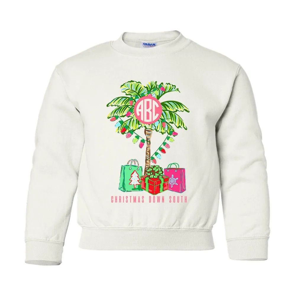 Kids Monogrammed 'Christmas Down South' Crewneck Sweatshirt