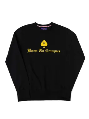 Kings Club Couture Black Sweatshirt Born To Conquer For Men KCCSS003