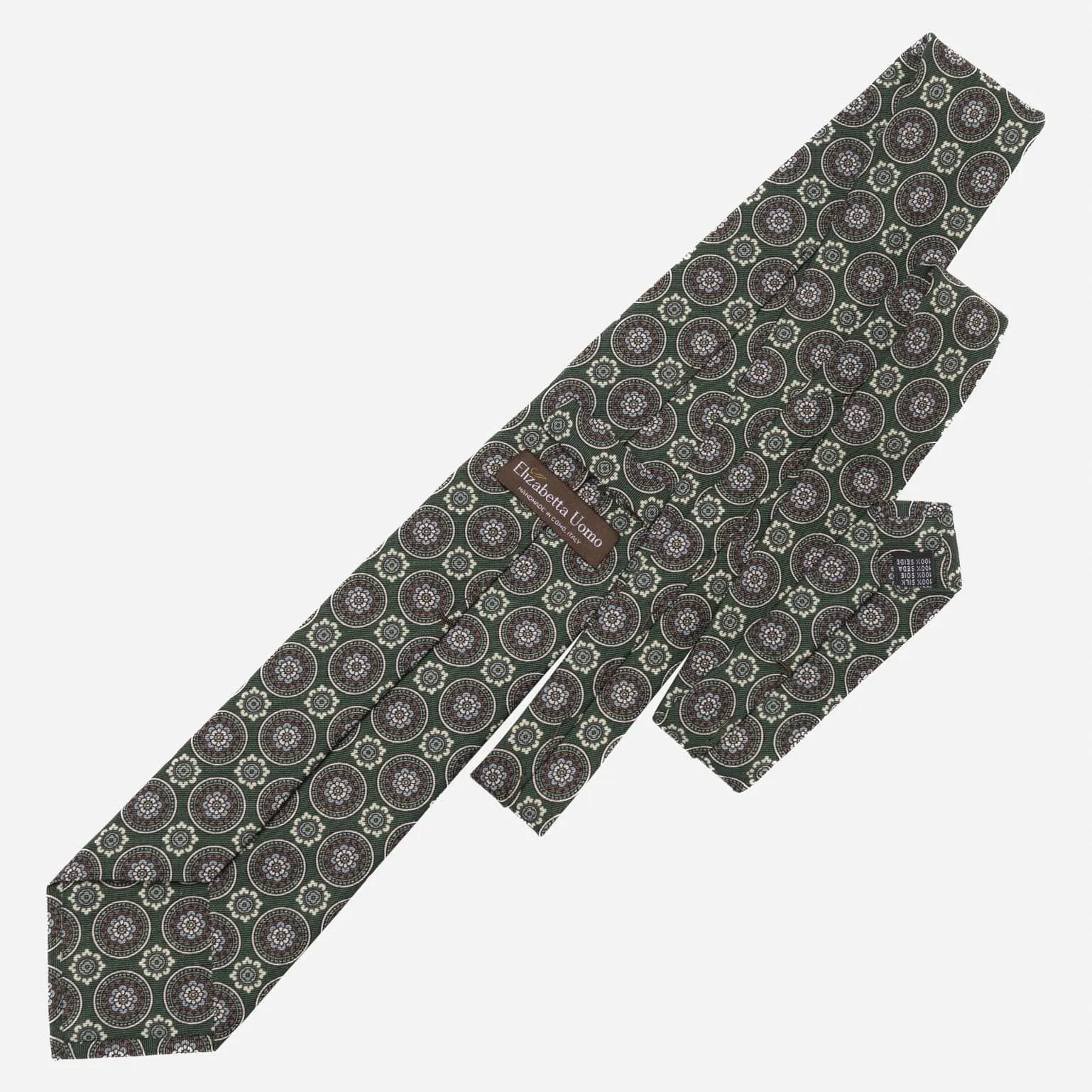 La Vigna - Printed Wool & Silk Tie - Green