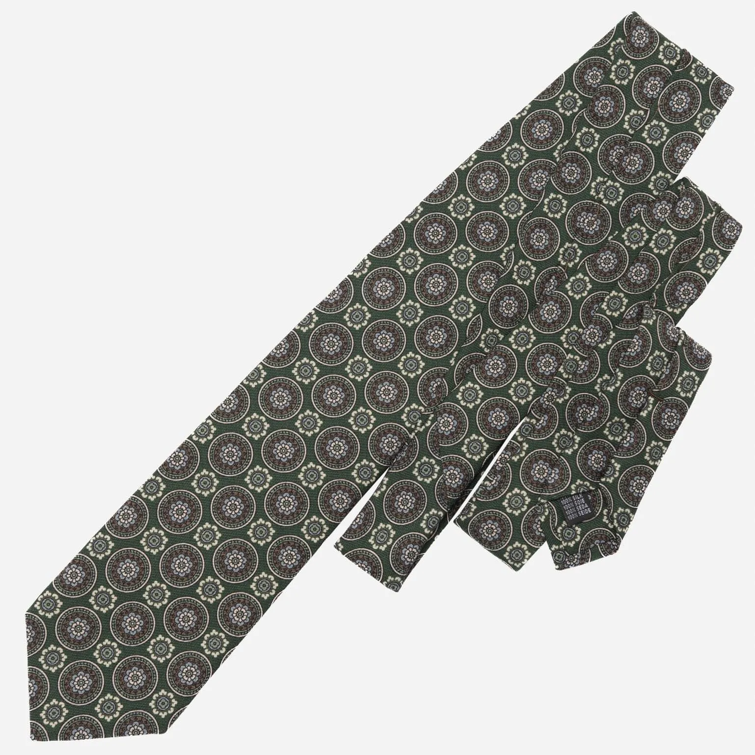 La Vigna - Printed Wool & Silk Tie - Green