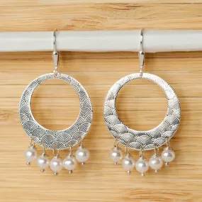 Large Hoop Pearl Earrings