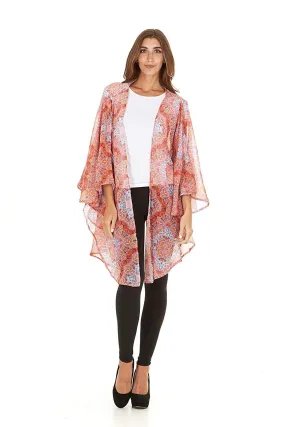 Laundry By Shelli Segal Women Loose Cold Shoulder Kaftan Kimono Cardigan Cape