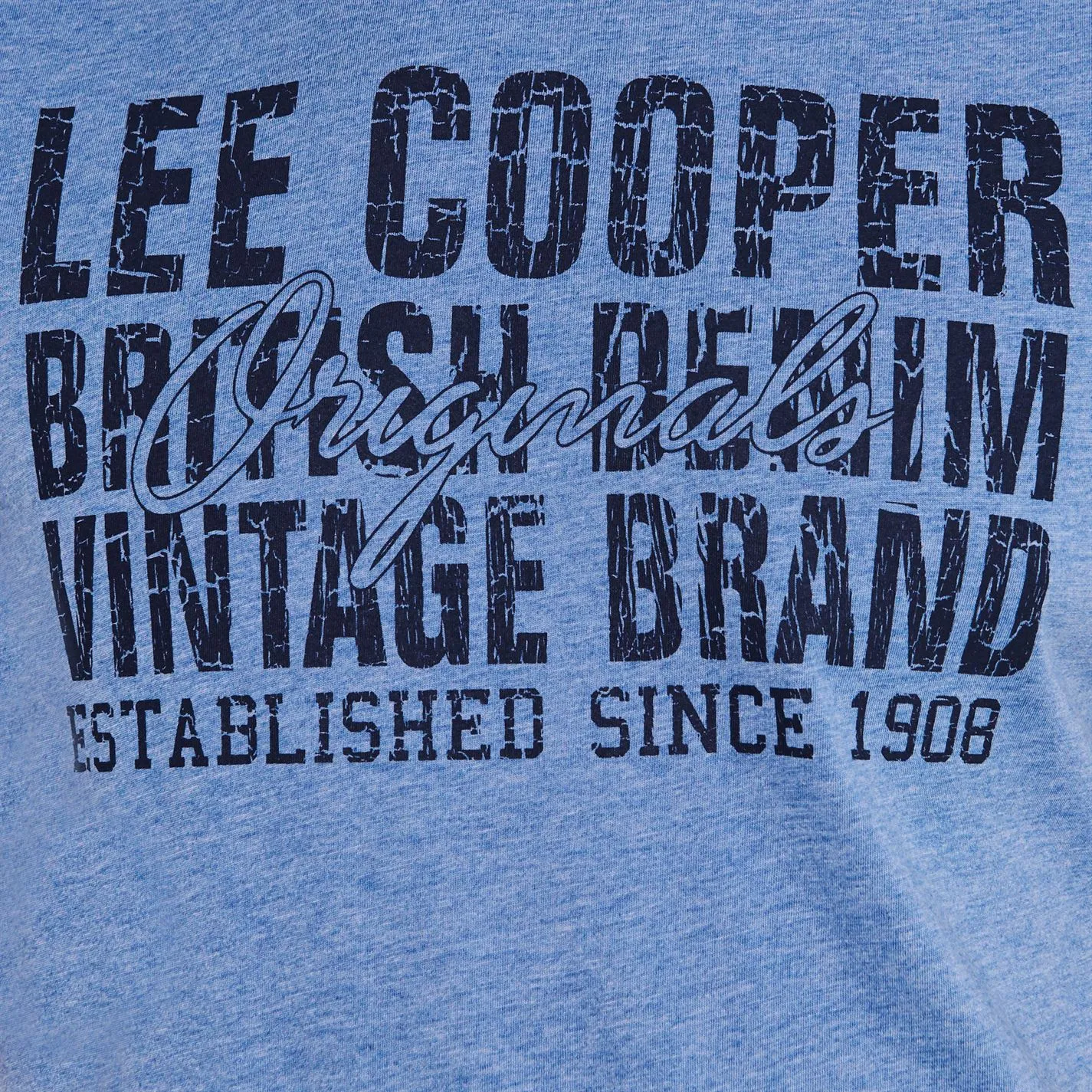 Lee Cooper Denim Co Logo T Shirt Mens Gents Crew Neck Tee Top Short Sleeve