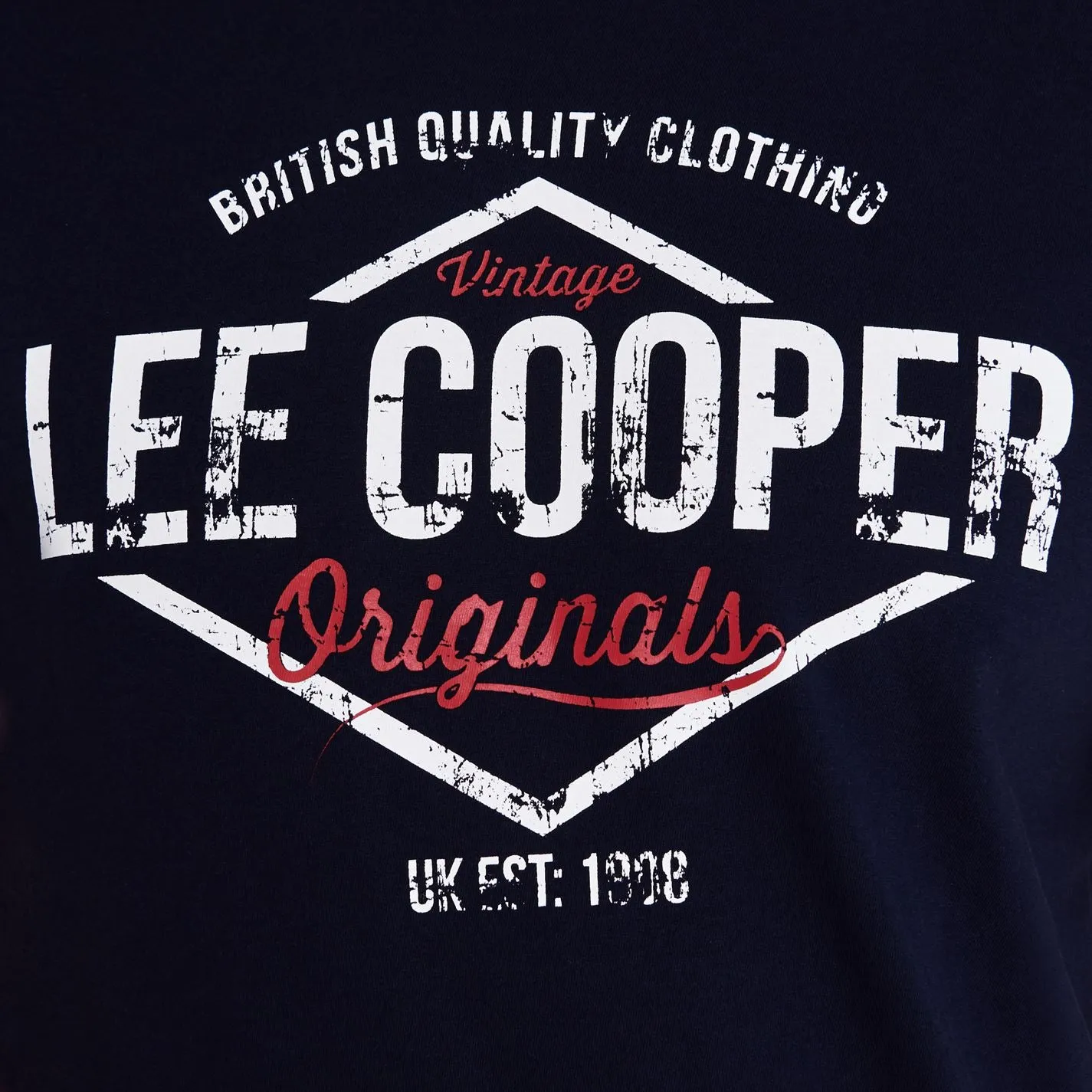 Lee Cooper Denim Co Logo T Shirt Mens Gents Crew Neck Tee Top Short Sleeve