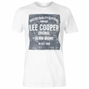 Lee Cooper Denim Co Logo T Shirt Mens Gents Crew Neck Tee Top Short Sleeve