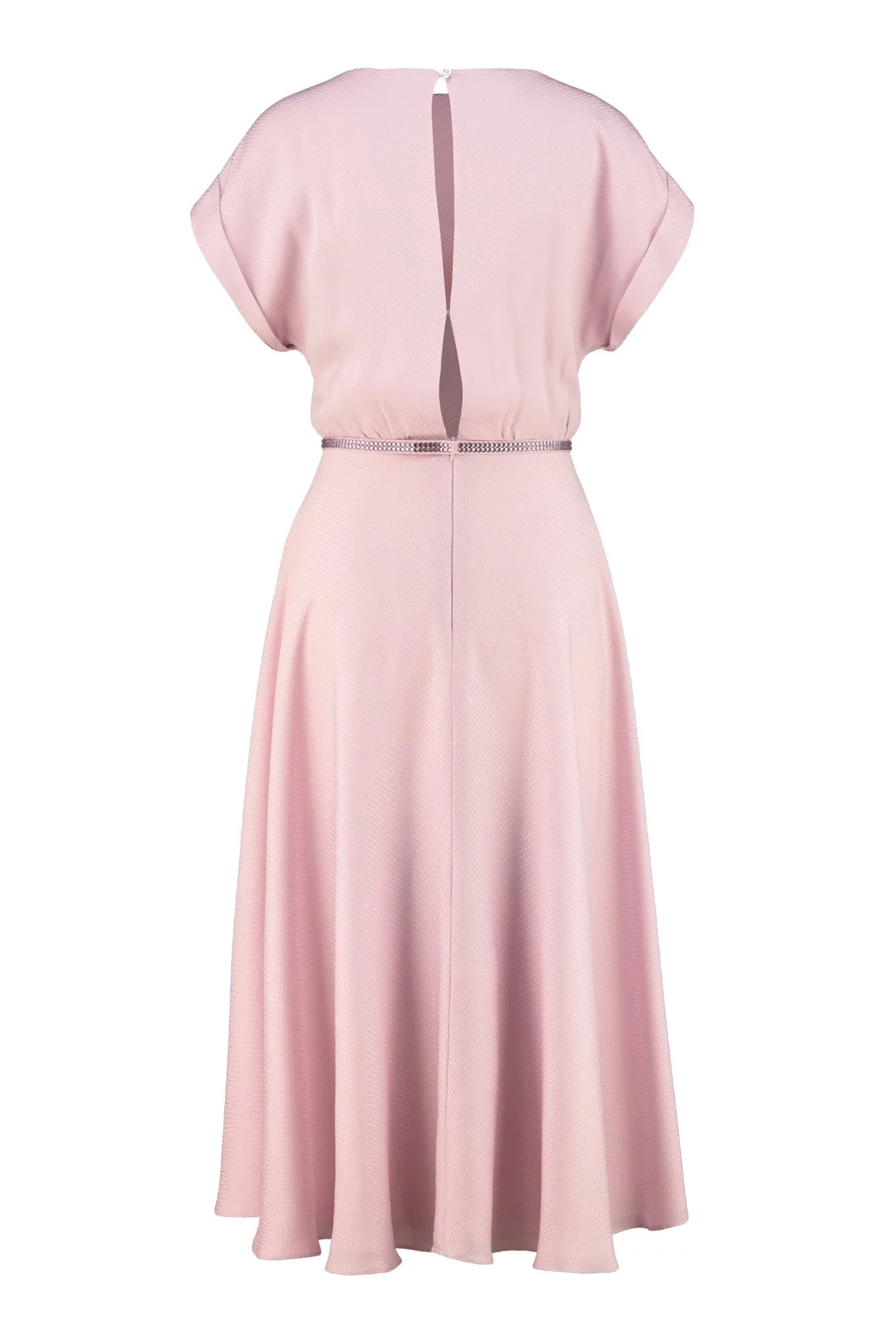 LEIBNITZIA SOFT PINK SILK DRESS WITH THE BELT