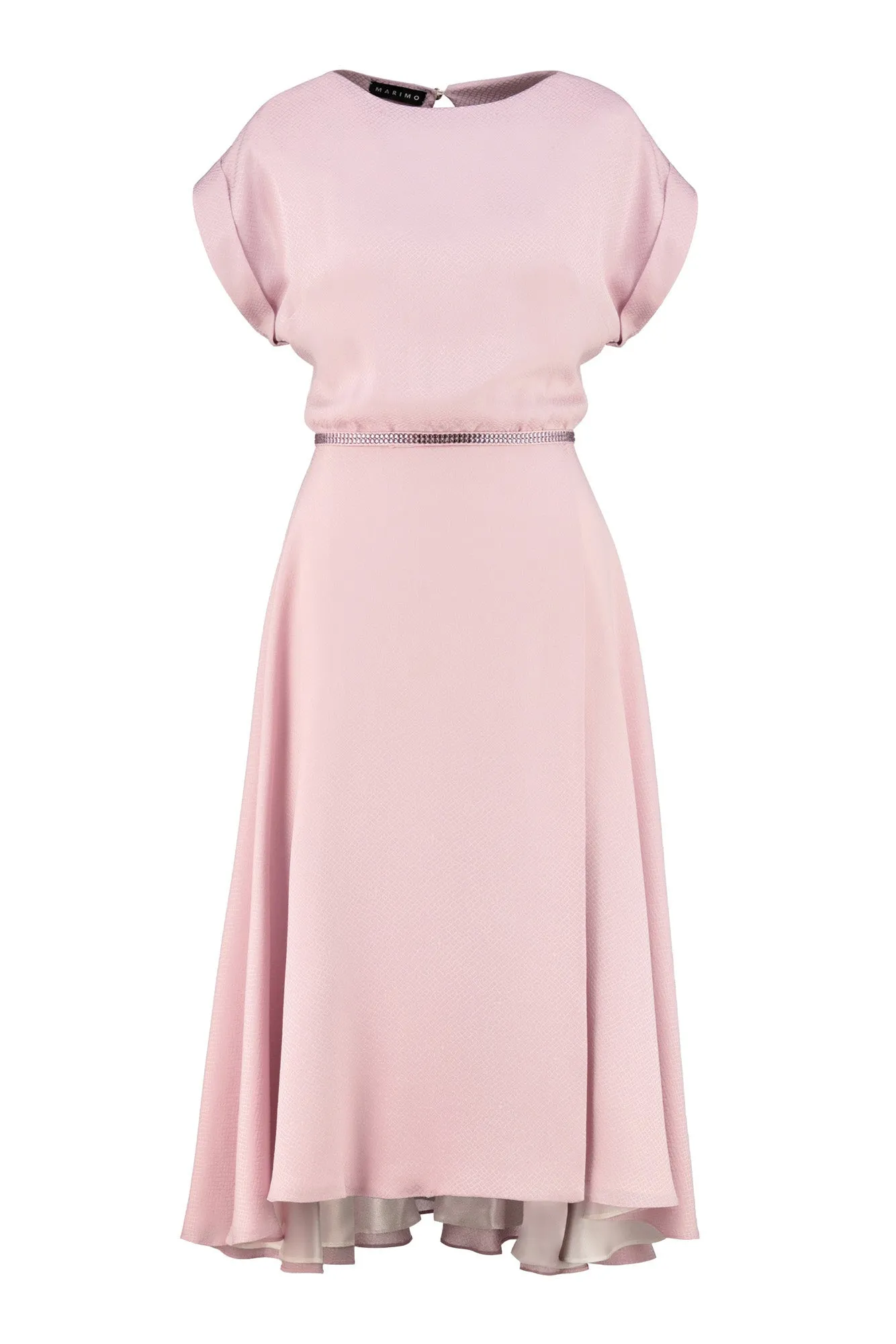 LEIBNITZIA SOFT PINK SILK DRESS WITH THE BELT