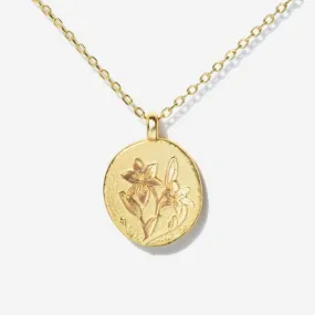 Lily Birth Flower Necklace - May