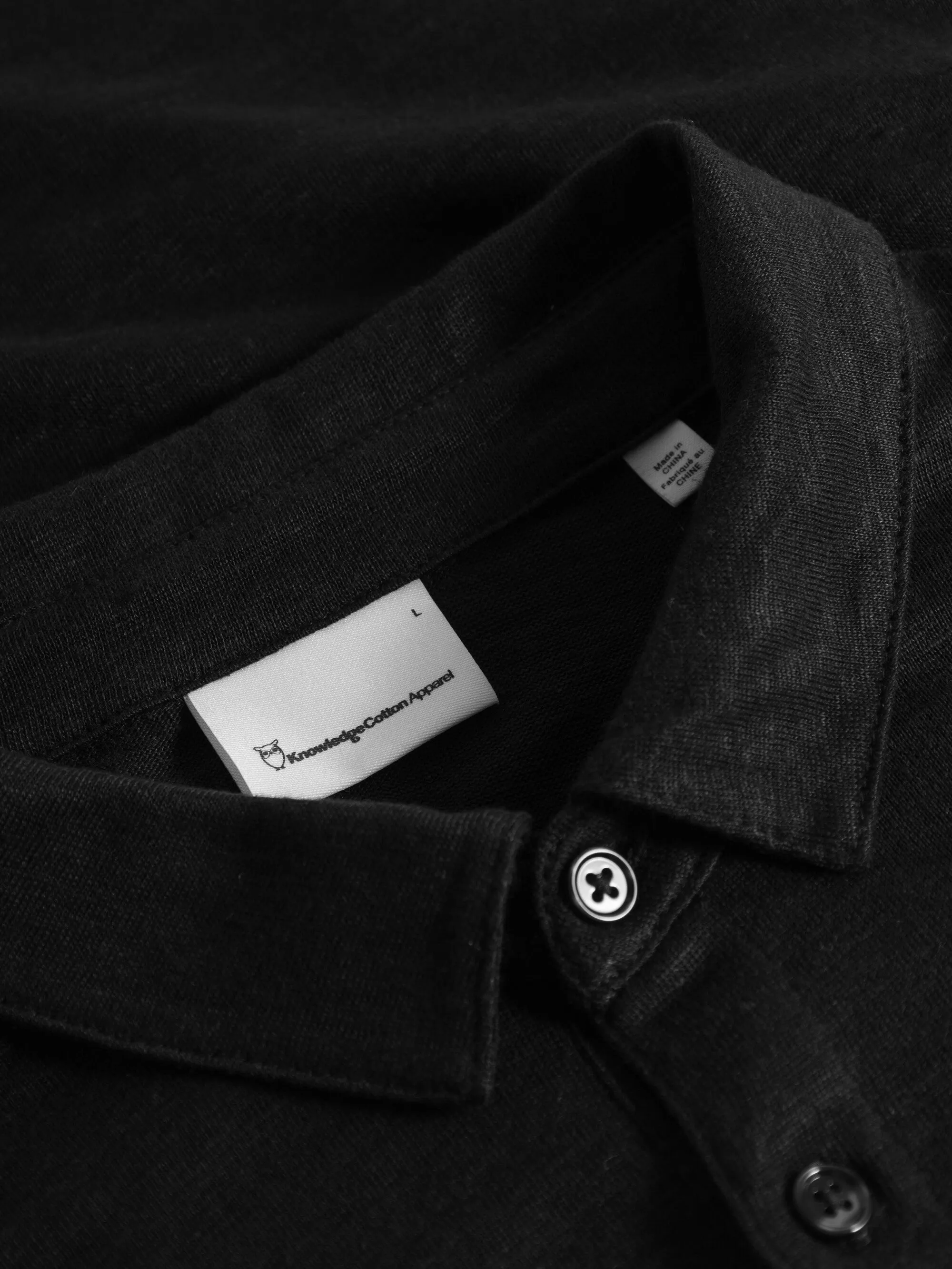 Linen polo - Black Jet