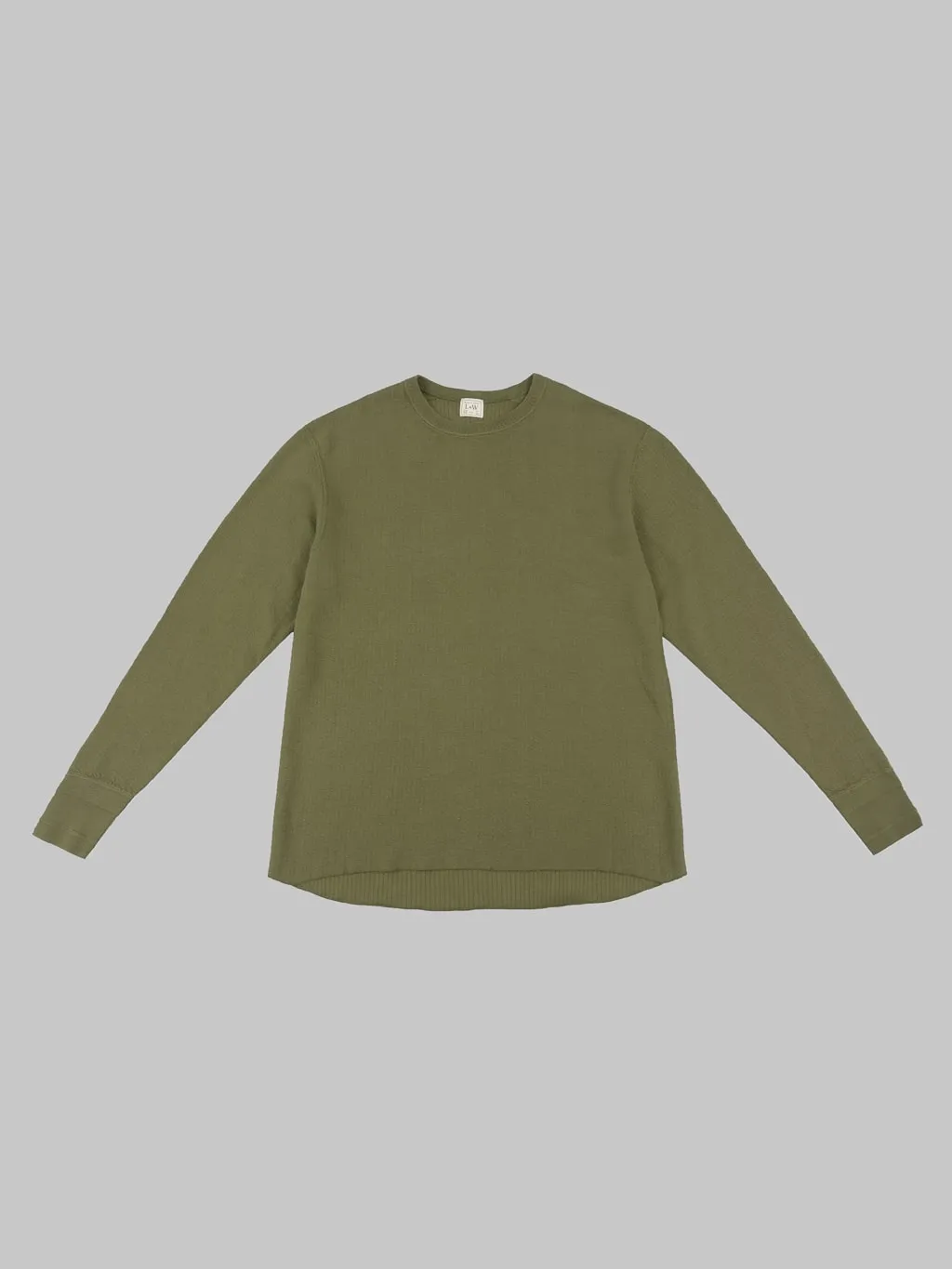 Loop & Weft Double Face Jacquard Crewneck Thermal Army Olive