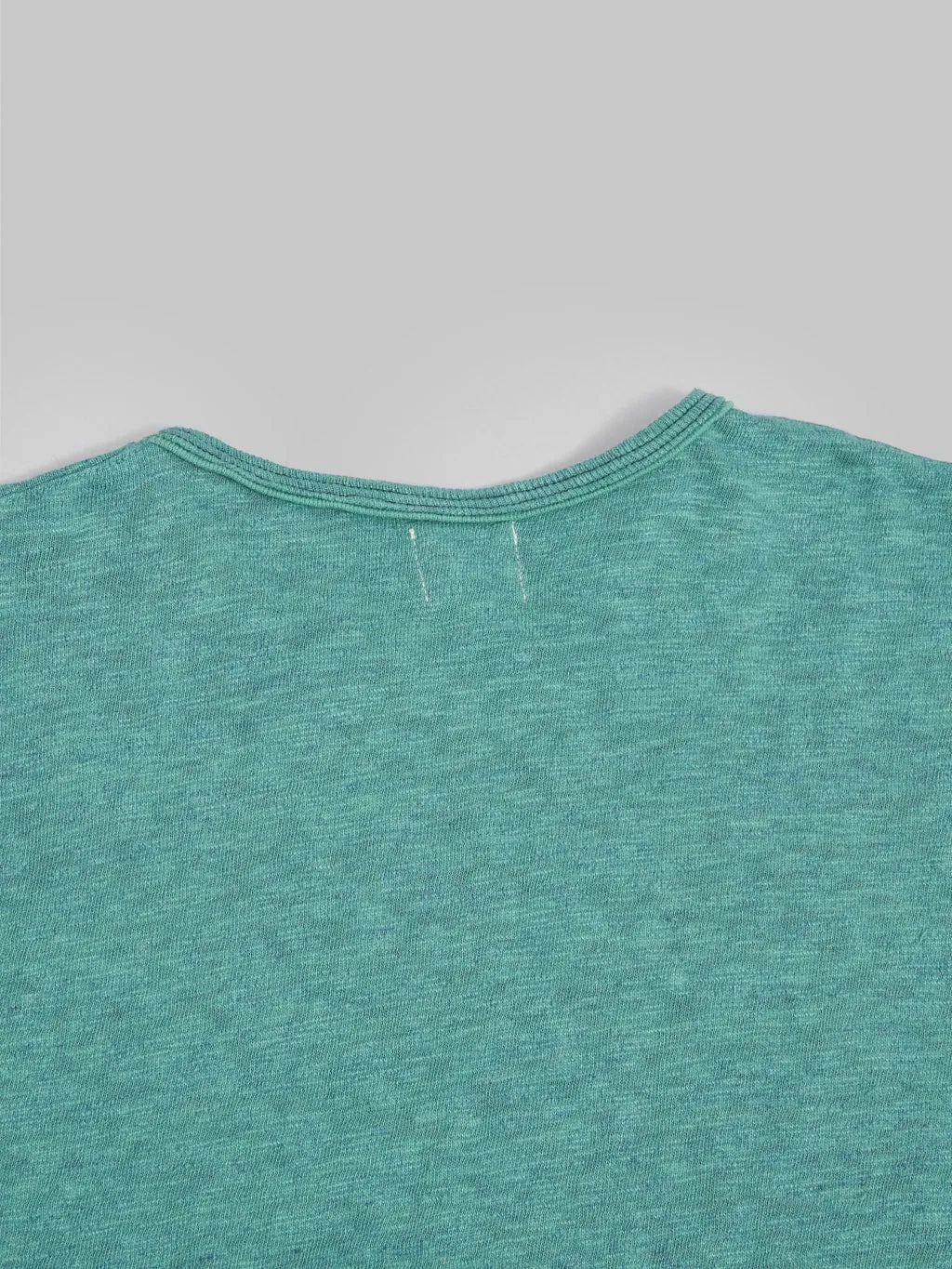 Loop & Weft Super Slub Tube Knit Edge Piping Crewneck T-Shirt Ocean Green