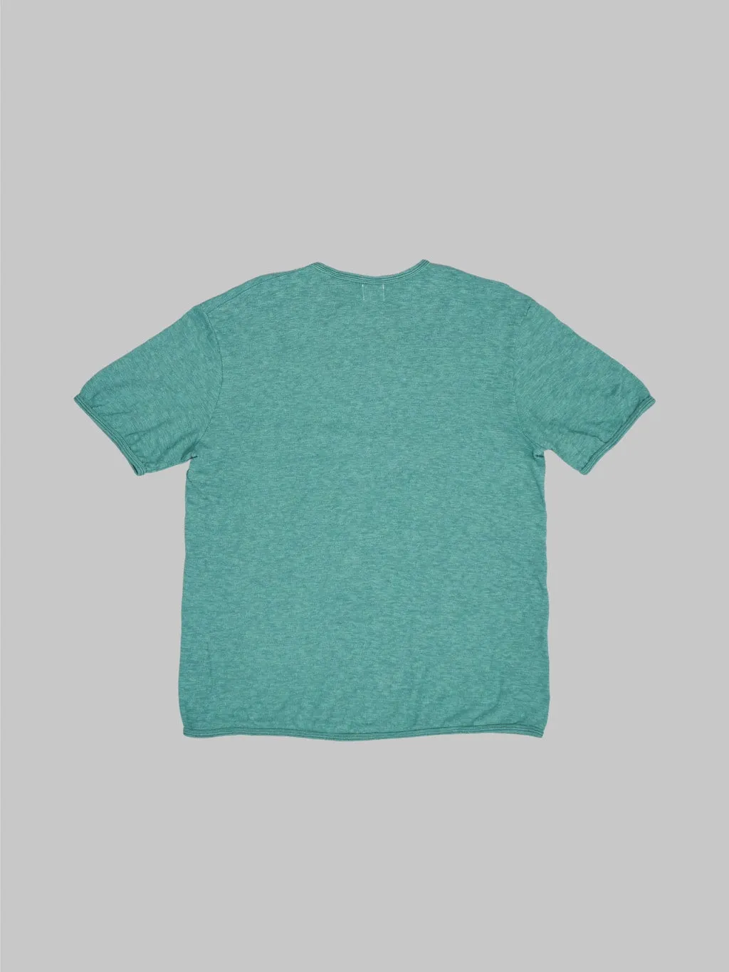 Loop & Weft Super Slub Tube Knit Edge Piping Crewneck T-Shirt Ocean Green