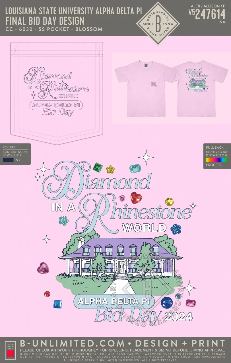 Louisiana State University Alpha Delta Pi - Final Bid Day design - CC - 6030 - SS Pocket - Blossom