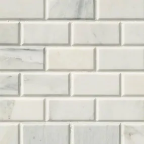 Marble Tile Collection Arabescato Carrara Subway Tile 2"x4"