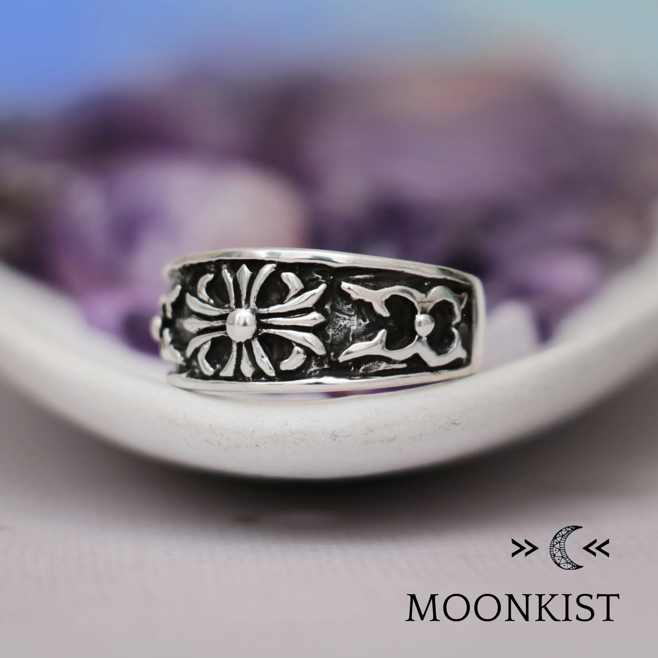 Medieval Cross Wedding Band for Men | Moonkist Designs