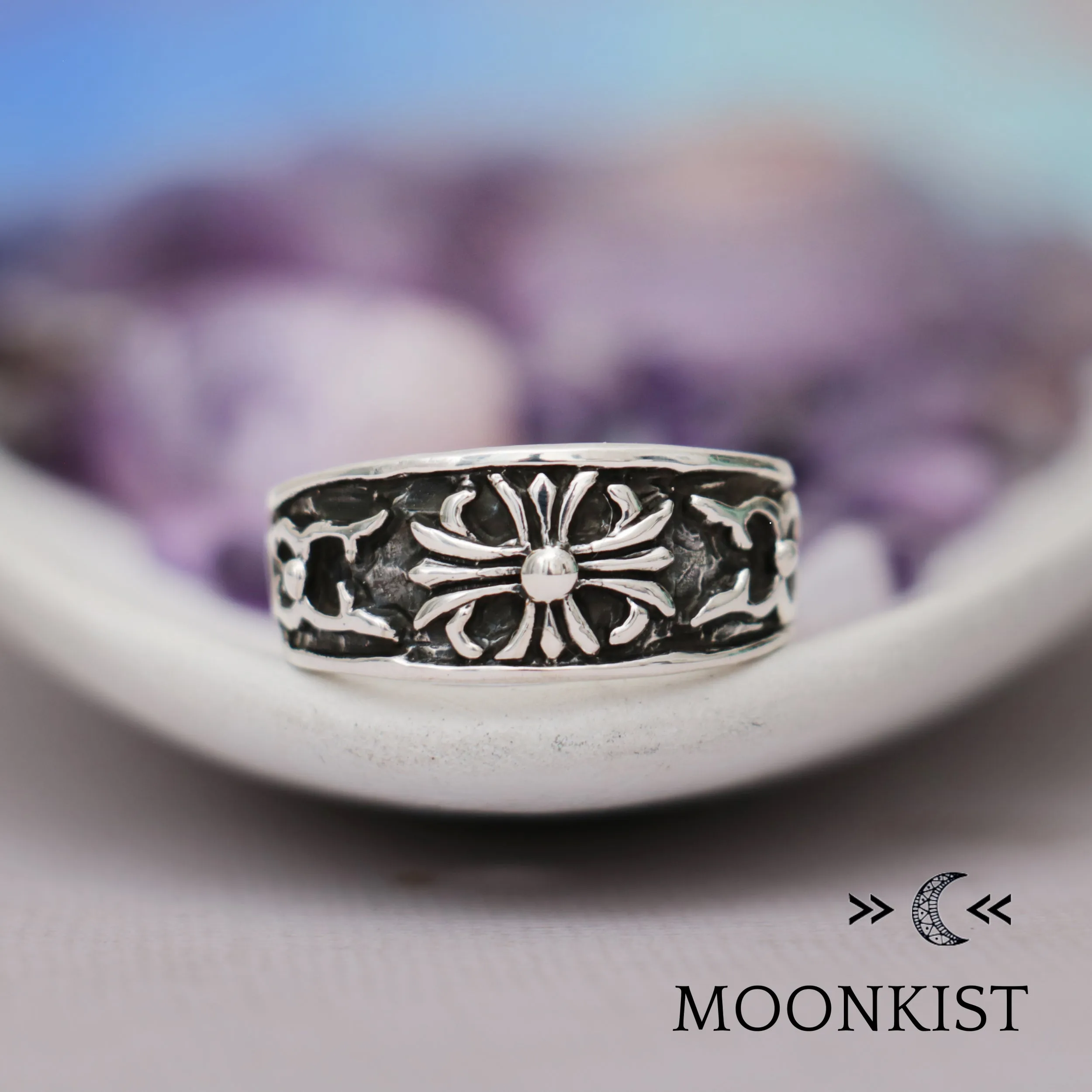 Medieval Cross Wedding Band for Men | Moonkist Designs