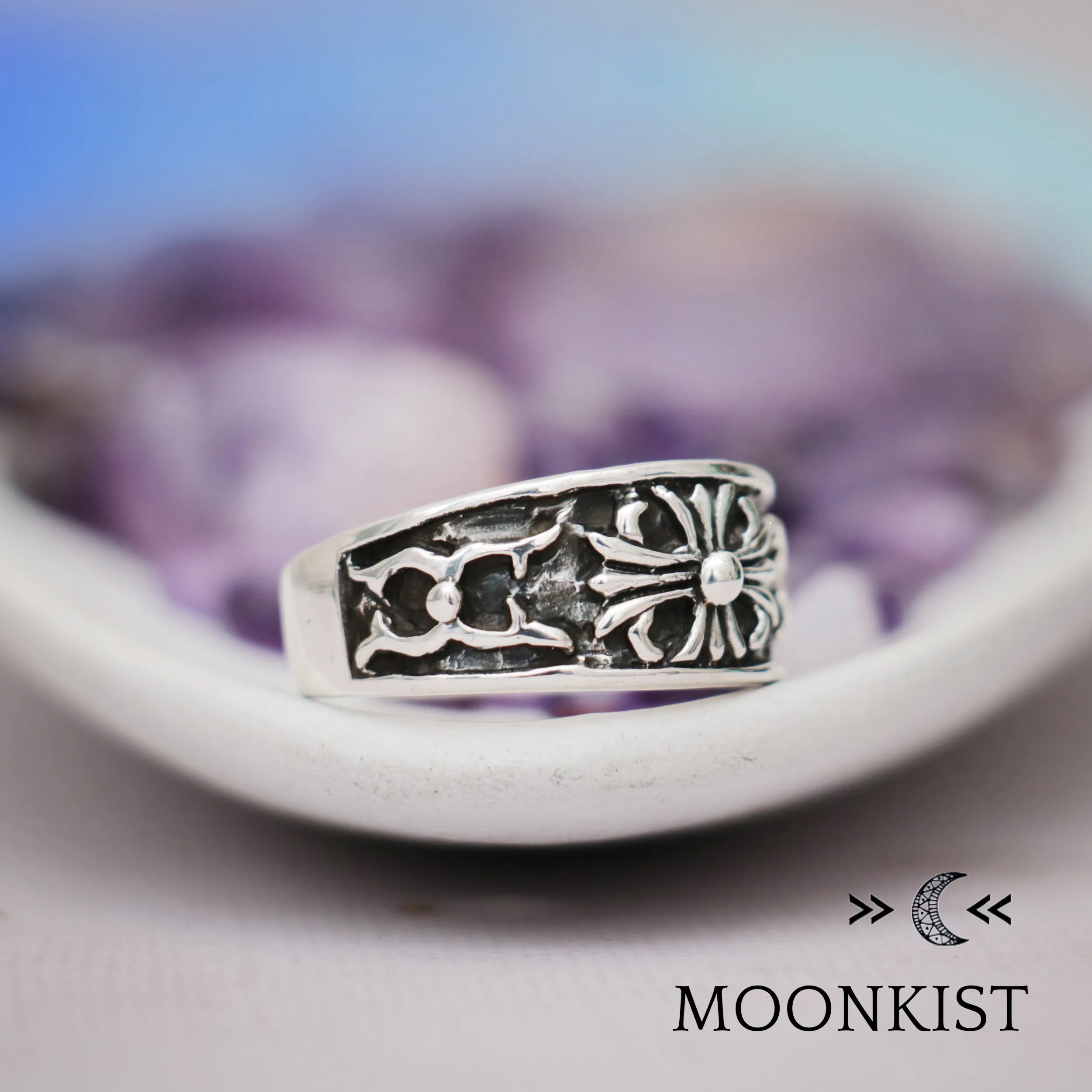 Medieval Cross Wedding Band for Men | Moonkist Designs