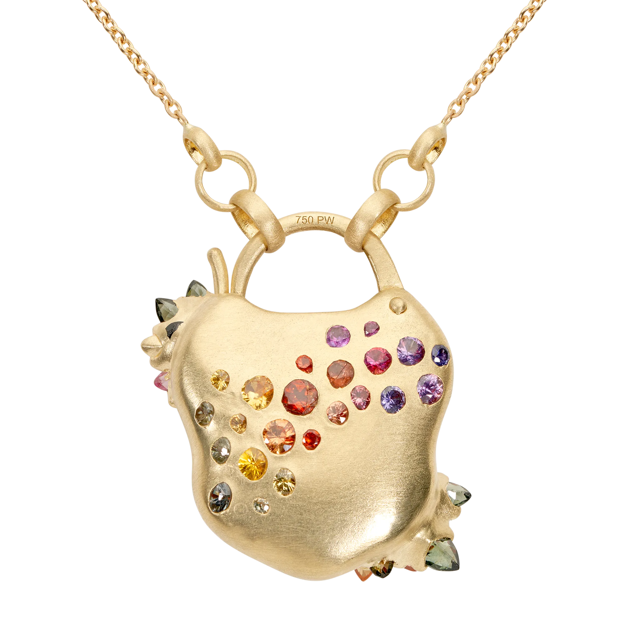 Medium Rainbow Daisy Clusterf@&$ Padlock Necklace - 11644