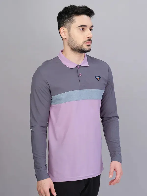 Men Colorblock Slim Fit Polo T-shirt with MATPIQ