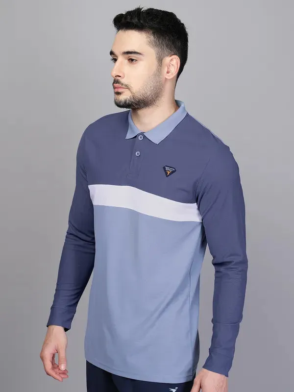 Men Colorblock Slim Fit Polo T-shirt with MATPIQ