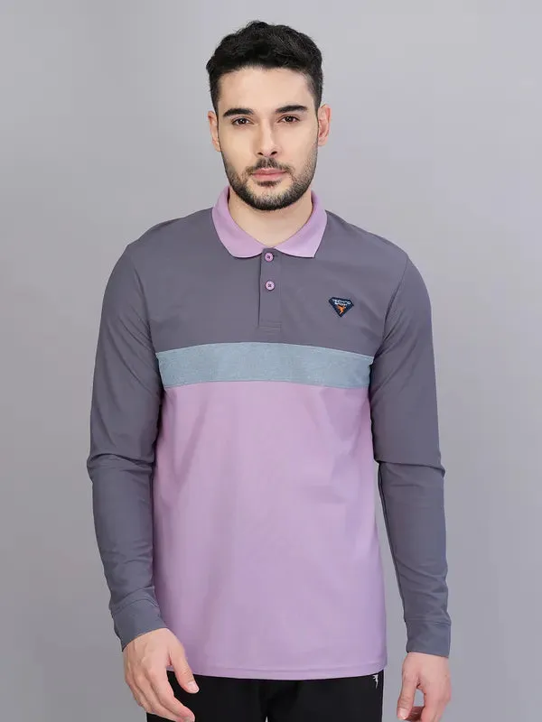 Men Colorblock Slim Fit Polo T-shirt with MATPIQ