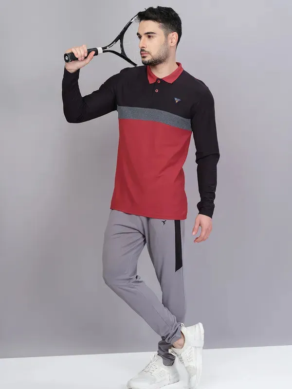 Men Colorblock Slim Fit Polo T-shirt with MATPIQ